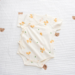 新生嬰兒0—6個月夏季超薄款連體衣寶寶純棉無骨包屁衣短袖短褲