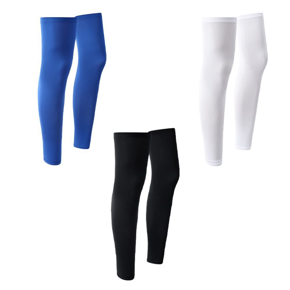 Summer outdoor cycling sun protection leg covers basketball knee pads running leggings cool socks foot covers ice silk sleeves