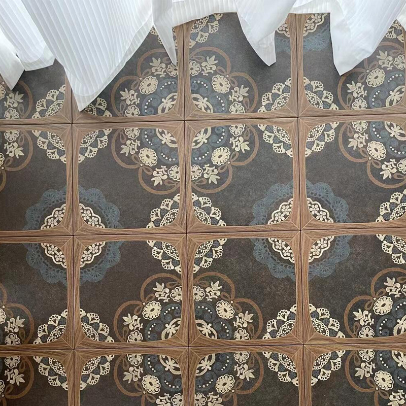 Medieval Style Bathroom Tiles French Retro Bathroom Toilet Kitchen Wall and Floor Tiles Wood Grain Parquet Tiles 300