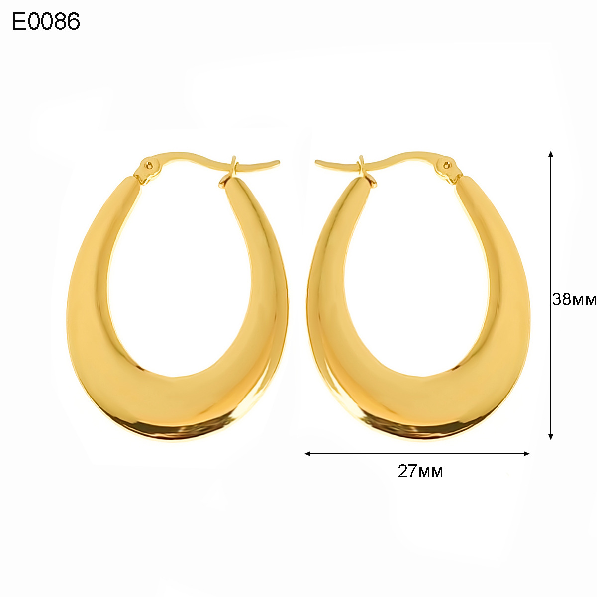 13g Weight Titanium Steel Ear Needle Material Earrings Classification 1 Pair Quantity Holiday, Daily Occasion Titanium Steel Material U Shape, Geometric, Round Pattern Women's Gender Plating Design Basic, Simple Style, Classic Style Style 1 Pair Basic Simple Style Classic Style U Shape Geometric Round Plating Titanium Steel Earrings 6