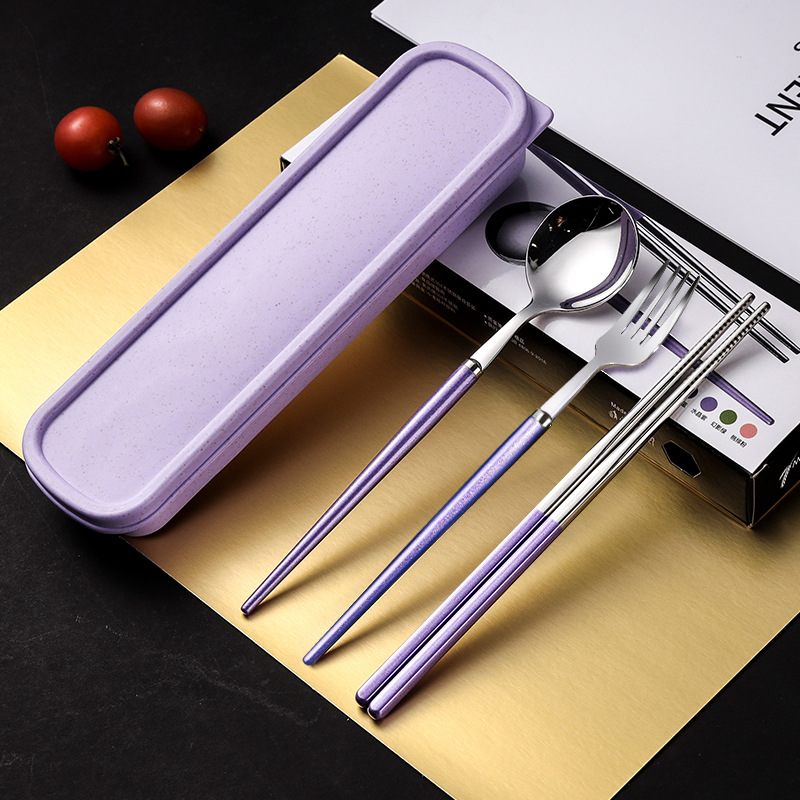 Portugal 304 portátil vajilla traje cuchara Tenedor palillos Nordic viaje casa Estudiante Adulto regalo