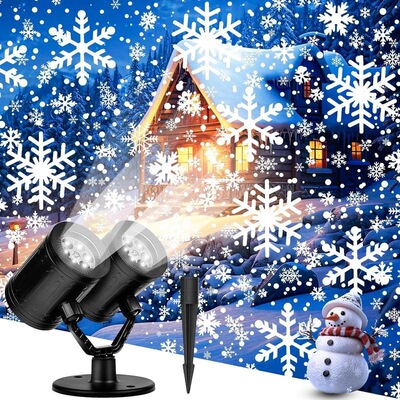 A 29164 Snowflake Projection Lamp Outdoor LED Snow Light double