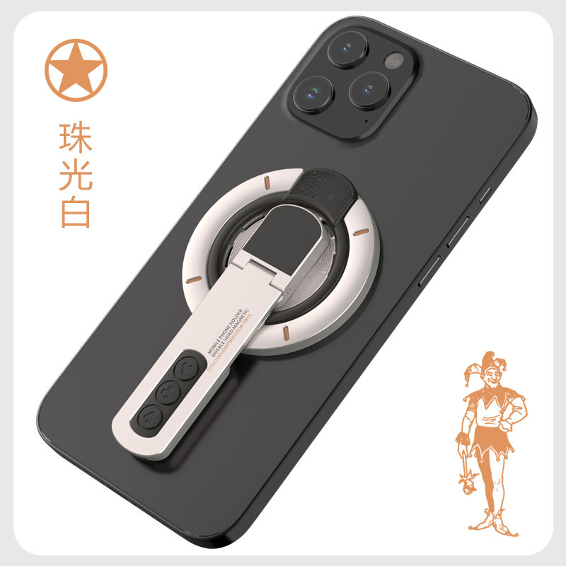 跨境新品双面磁吸解压指环手机支架360°旋转硅胶支架 锌合金支架|undefined