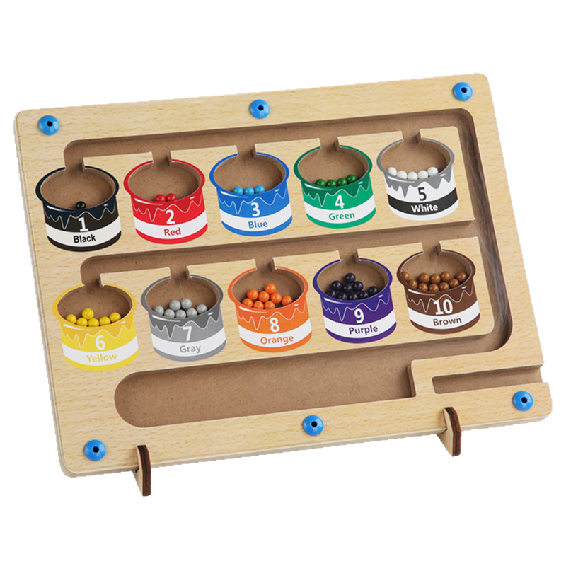 Transfronterizo perlas de laberinto magnético para niños Juego de cambio de clasificación de color magnético 1-9 juguetes educativos digitales de educación temprana