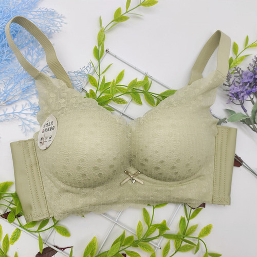 New wire-free bra, active latex collagen, breathable medium-thick underwear, adjustable lace, high-end manufacturer