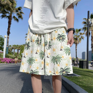 Hawaiian Beach Pants Men's Trendy Brand Summer Thin Flower Shorts Quick-drying Swim Pants Loose Casual Large Pants