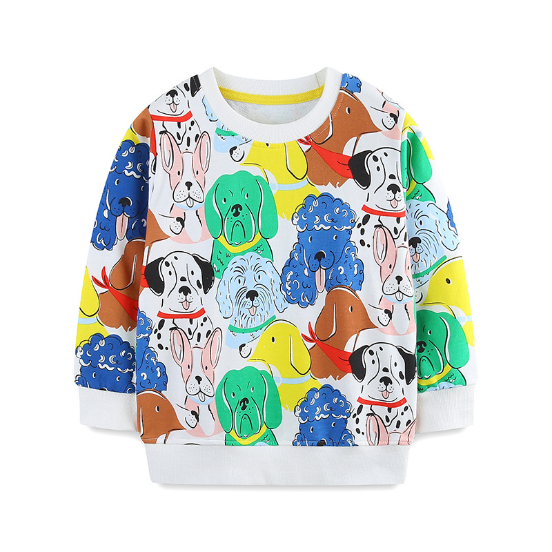 26 otoño nuevo chaqueta de niño estilo europeo y americano de manga larga ropa infantil camiseta de base impresa de dibujos animados camiseta infantil