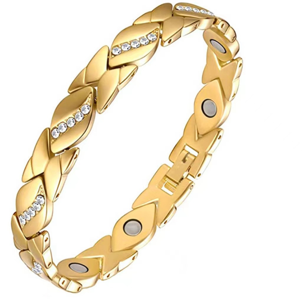 Alloy Material Simple Style Geometric Magnet Zircon Alloy Chain-free Chain & Link Bracelets Wholesale