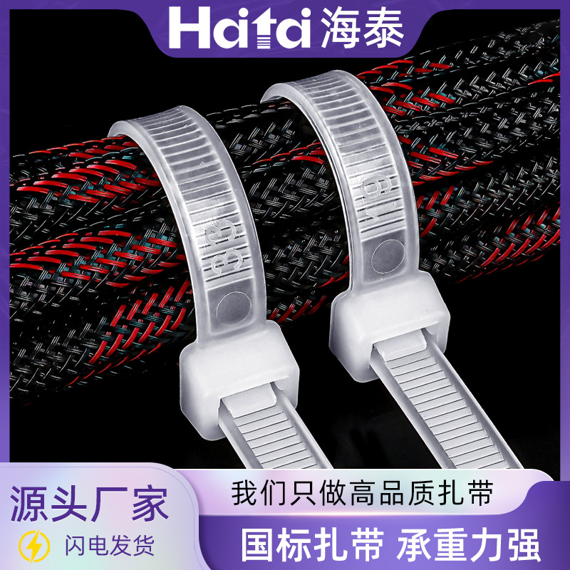 批发3*80*100*120*150耐高温扎带束线带捆绑带自锁式尼龙白色扎带