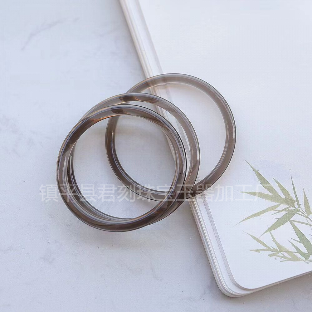 (2개) 47 얼음 흑요석 라운드 팔찌 여성 천연 얼음 투명 흑요석 수정 팔찌 비취 팔찌 도매 생방송 공급