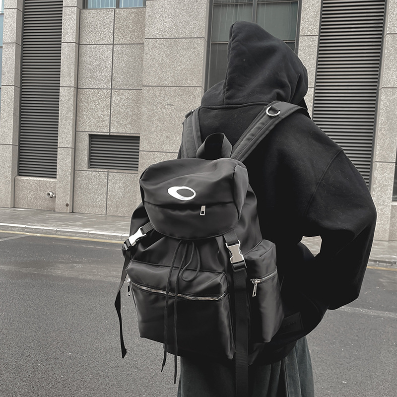 2024 New Large Capacity Drawstring Rope Shoulder Bag Lightweight Mountaineering Bag Trendy Schoolbag Junior High School Student Couple Backpack