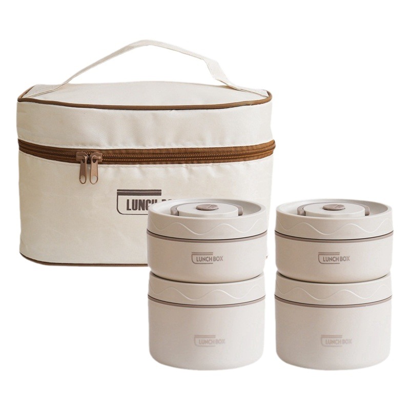 Lonchera aislada de acero inoxidable 304, lonchera portátil de doble capa, cubo aislado, lonchera sellada para estudiantes y trabajadores de oficina con tapa