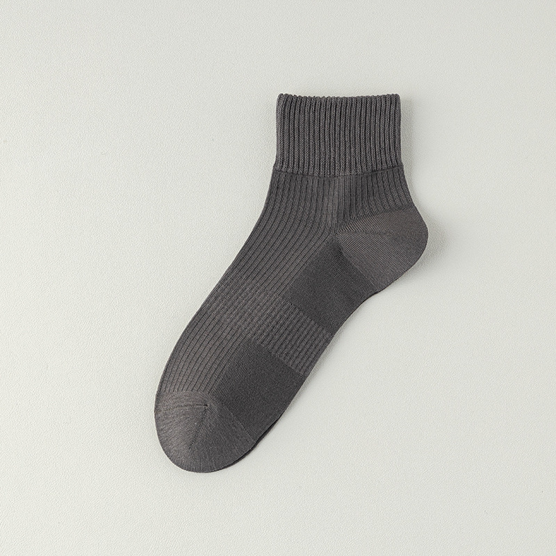 Calcetines de algodón de color sólido, calcetines de primavera y verano, paquete independiente de rayas, calcetines de hombre sin costuras.