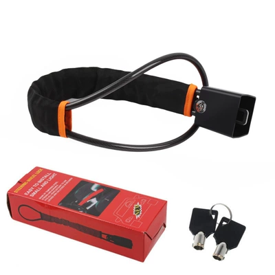 Car lock: handlebar lock car safety belt - black-orange-edge-steel-wire-rope-cylindrical-tooth-key