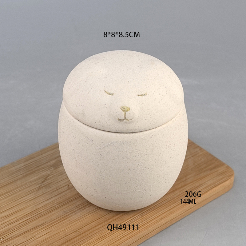 Cama de té para mascotas linda y creativa Cama de té para gatos de la suerte Taza de almacenamiento sellada a prueba de humedad Mini lata de té de viaje portátil