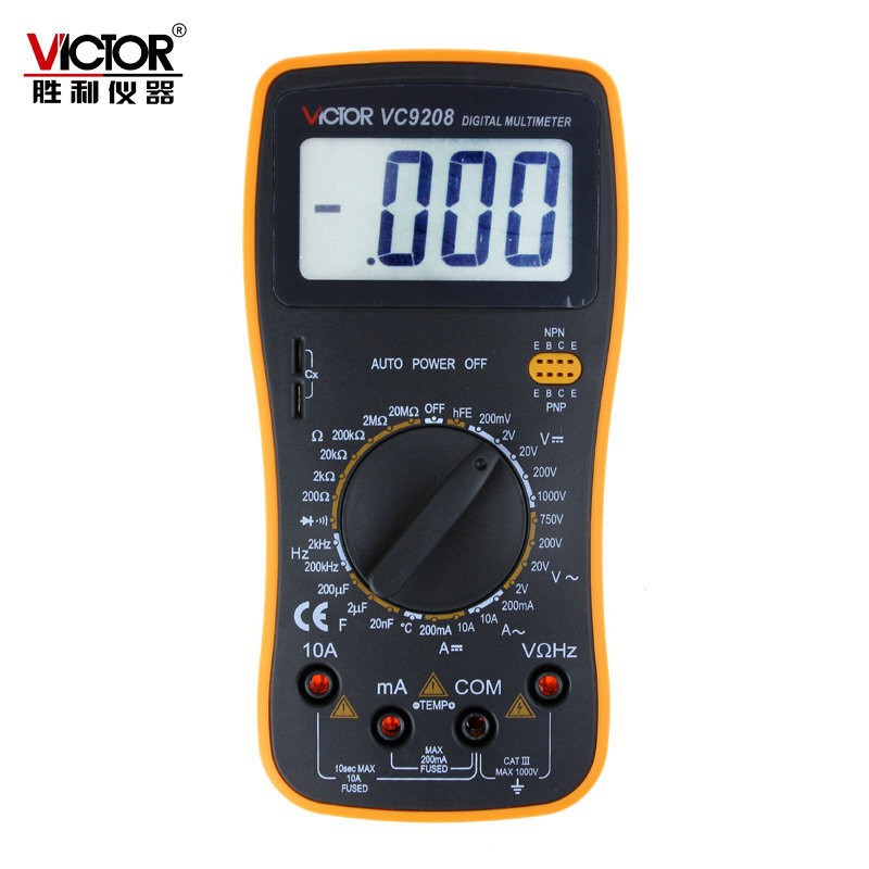 胜利VC9208数字万用表 高精度便携多用表 高性能电表万能表