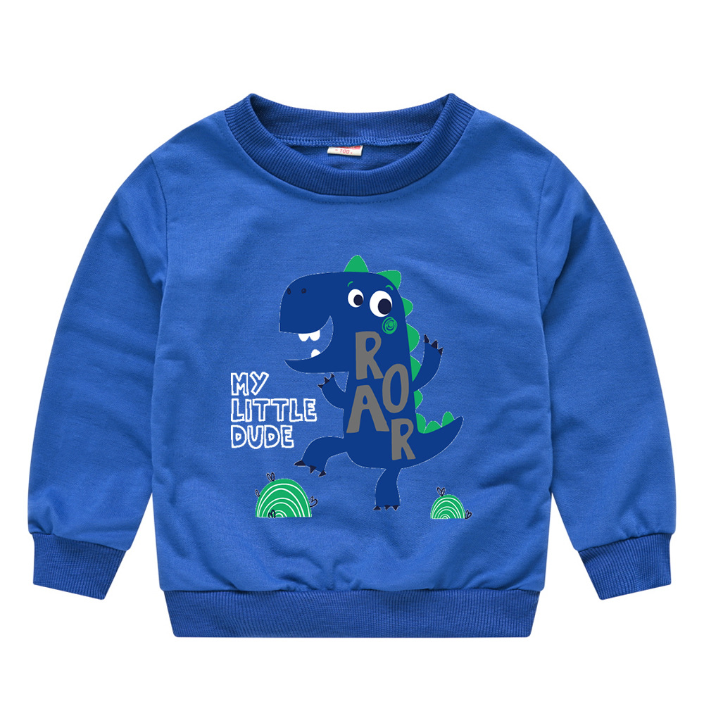 新款春秋款儿童印花长袖休闲衫可爱卡通时尚长袖圆领套头衫|ru