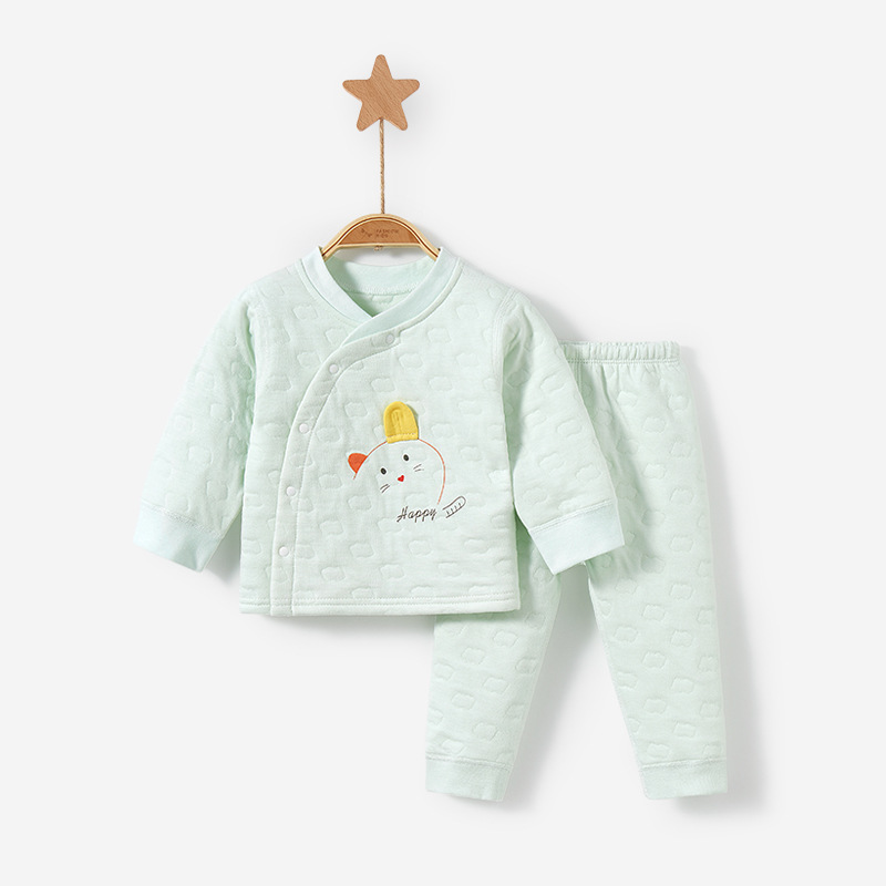Bebé ropa de otoño pantalones largos de otoño e invierno Bebé de algodón fino de fondo dividido niños y niñas traje de ropa interior acolchada térmica para niños