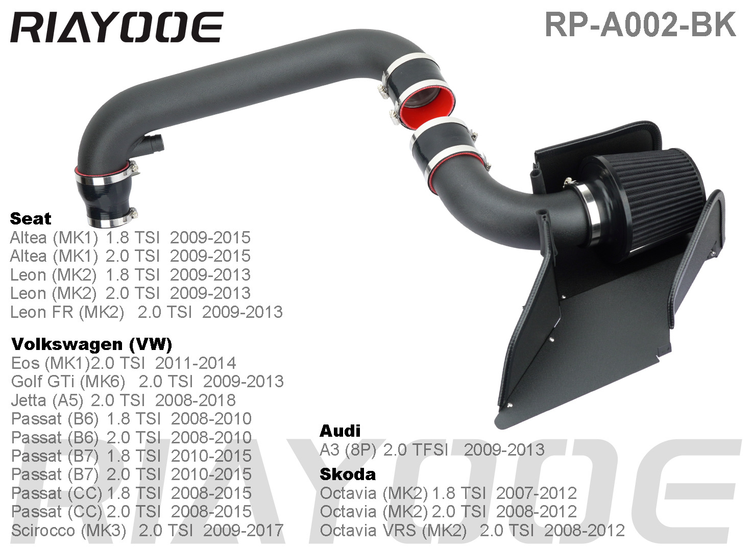 Car Air Intake Modification Kit Suitable for Volkswagen Audi Skoda Seat Ea211 Ea888 Engine
