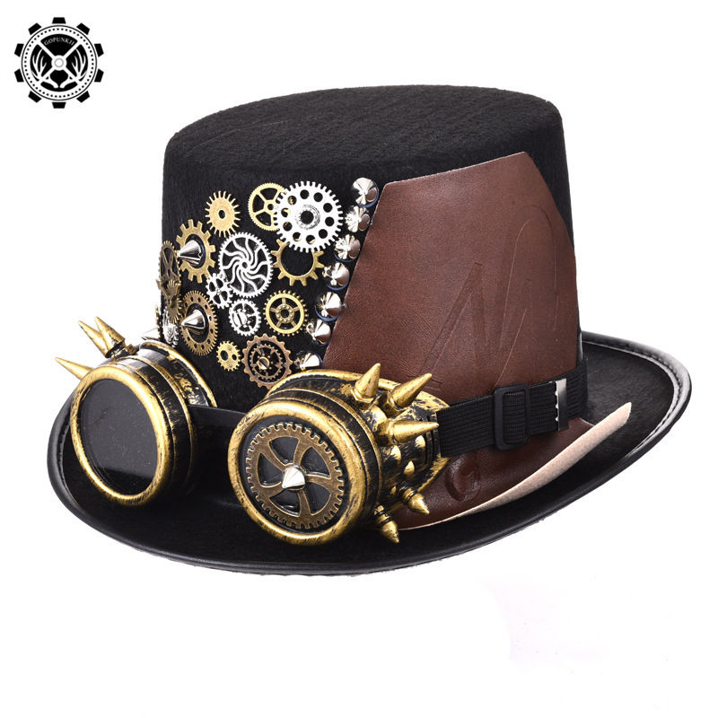 Sombrero de Copa Steampunk de Fieltro