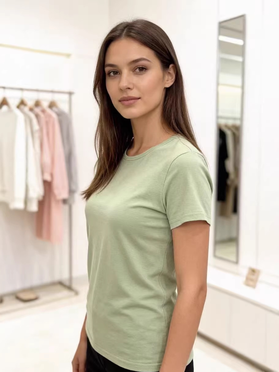 New Model Modal Short-Sleeved T-Shirt with Built-In Bra Pads for Women, Summer Half-Sleeve Yoga Sports Top