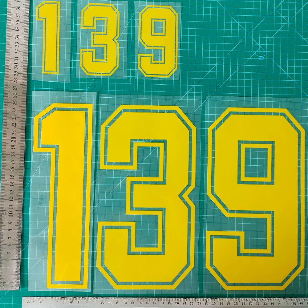 Коробка желтая коробка для взрослых B, номер трикотажа, буква, штамповка номер теплопередачи, шаровая одежда, трикотаж