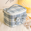 Student pleated skirt, cute cosmetic bag, handheld capacious shoulder bag, brand storage box with bow