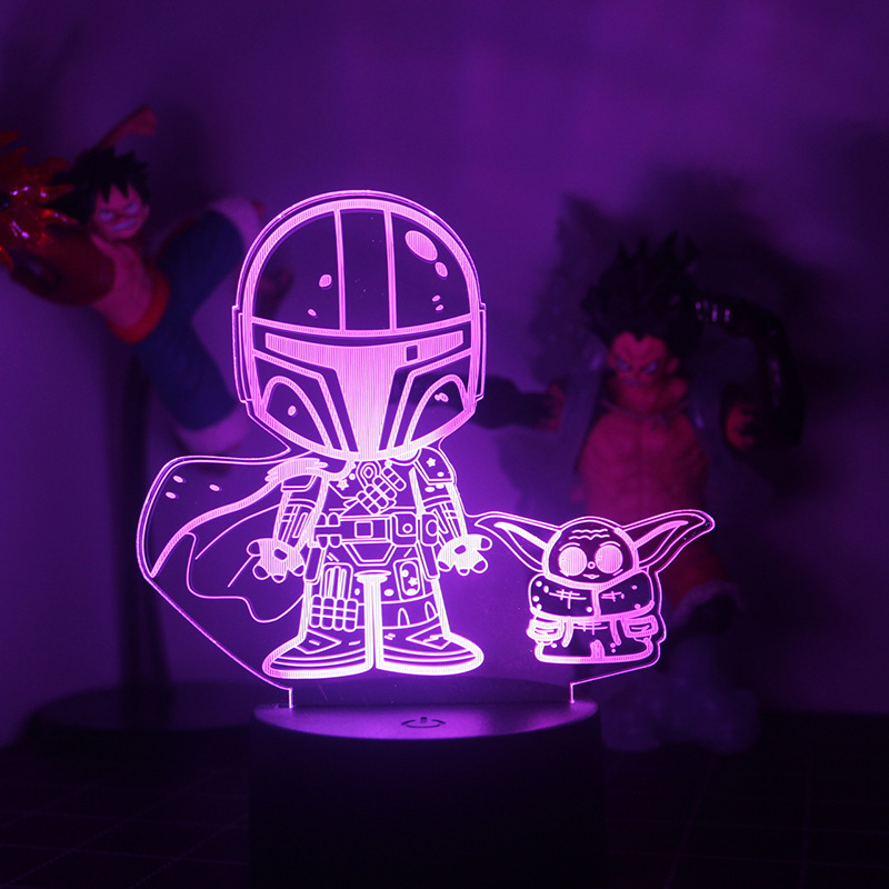 3D night light star wars wind explosion soldier icon LED stereo colorful smart touch remote control gift sleep Light
