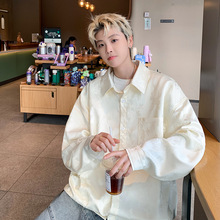 2024秋季新款肌理感提花衬衣外套男国风设计感长袖衬衫男一件铺货