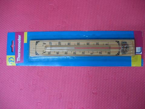 木头空调房教学用品木板直板平板吸卡寒暑表家用表沐浴房温度计