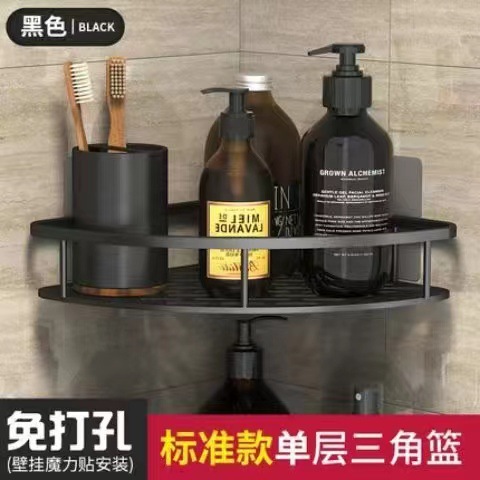 FUENTE directo de fábrica al por mayor baño ponche-libre de almacenamiento de rack ventosa pegatinas sin fisuras triángulo rack de almacenamiento