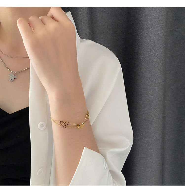 Fashion Butterfly Titanium Steel Plating Bracelets 1 Piece