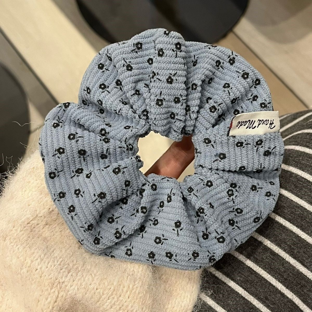 Coletero Scrunchie de Encaje con Flor de Alta Elasticidad para Mujer