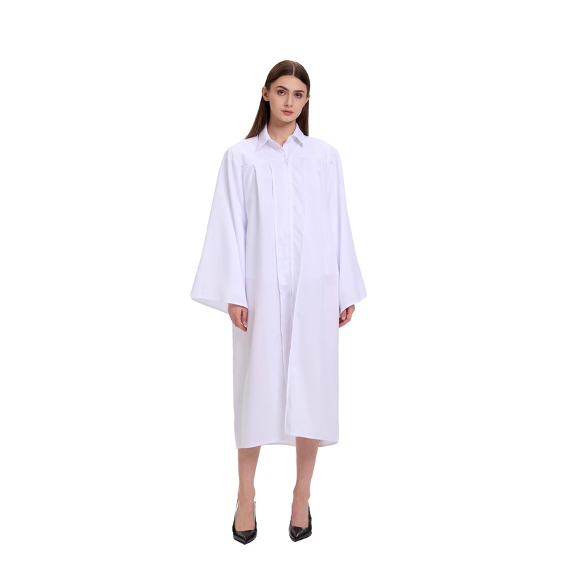 Neutral Matte Graduation Robe, Church Choir Robe Judge Costume Lectern Robe Pastor Baptism Gown