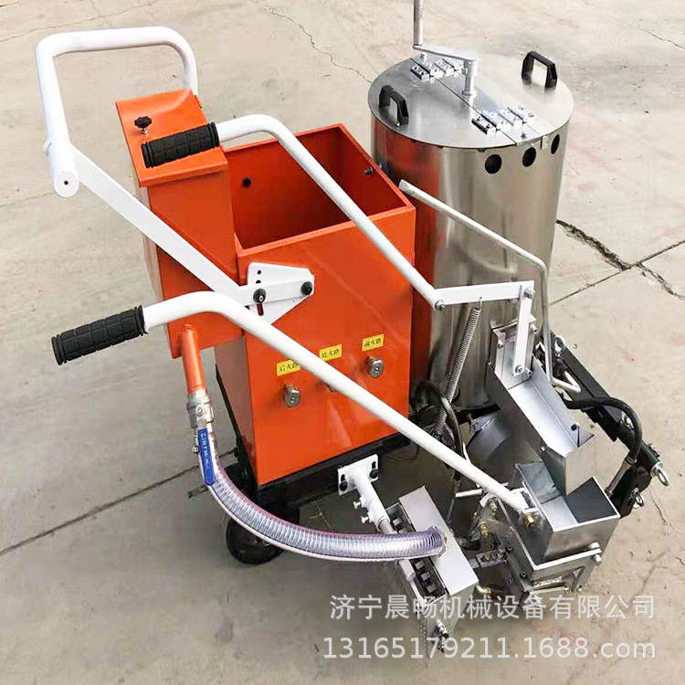 手推热熔划线一体机 道路停车位画线标线车 塑胶跑道操场划线机