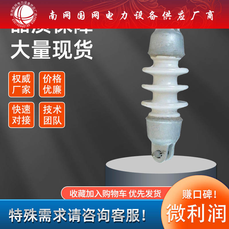 SL-15/30-40-70双铁头瓷拉棒绝缘子陶瓷拉棒悬式瓷瓶高压线路用