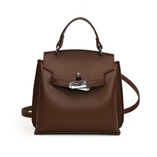 Ladies' Retro Daily Commute Versatile High-Quality Texture Kelly Handbag with Large Capacity Crossbody Bag