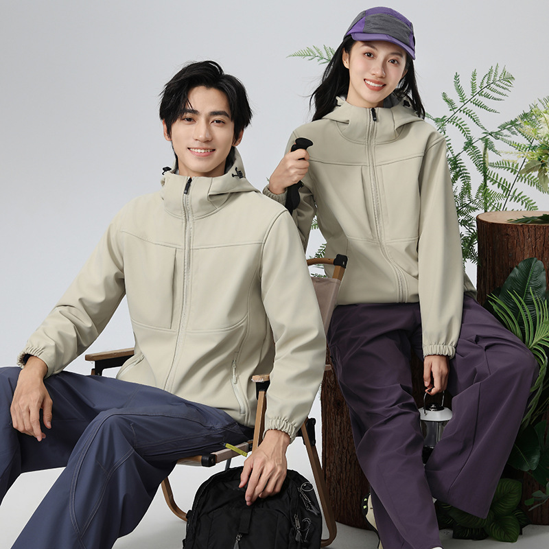 Niaojia Soft Shell Jacket Outdoor Clothing Fleece-Lined Jacket Work Clothes Group Work Clothes Men's Jacket with Printed Logo