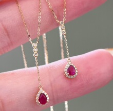 18K����Ȼˮ�μt��ʯ����au750����Ϸ��ʯ�r��ˮ���i�����Ů