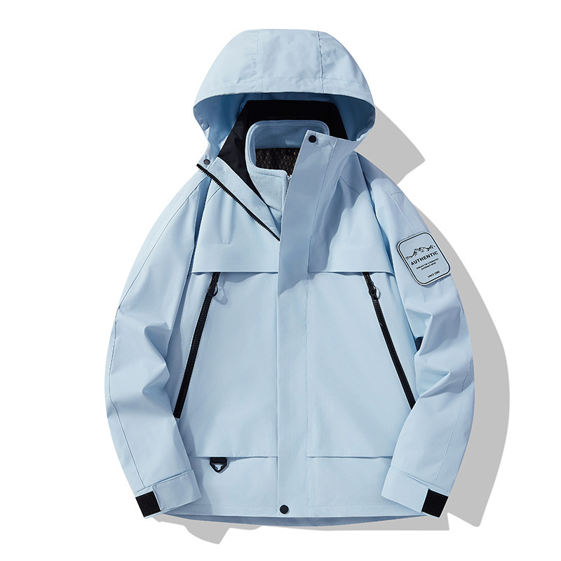 批发秋冬爆款男女同款冲锋衣户外防风保暖登山服夹克两件套可团购|undefined