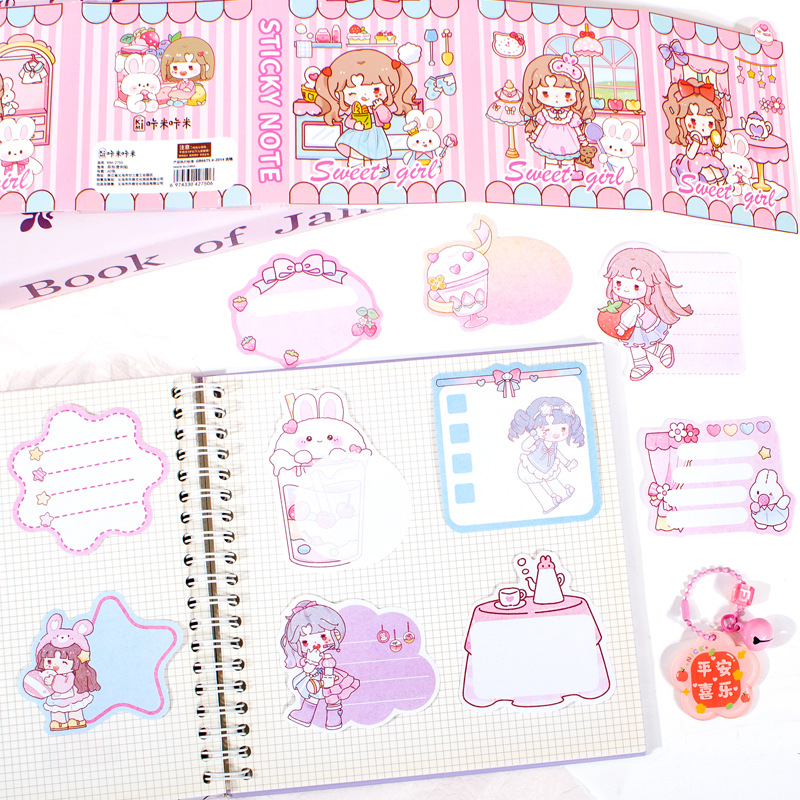 Baby Sweetheart 40% de descuento en notas, bolsa ziplock, papel de mensaje rasgable, papelería portátil de alto valor para estudiantes