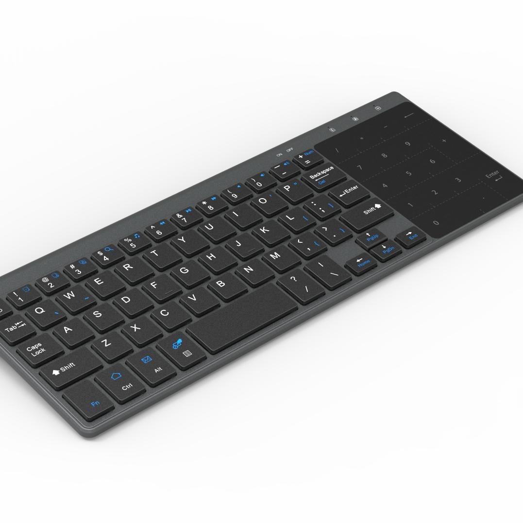 Teclado de tijera de 59 teclas transfronterizo inalámbrico Mini 2.4G con teclado de panel táctil Teclado de oficina de computadora inalámbrico