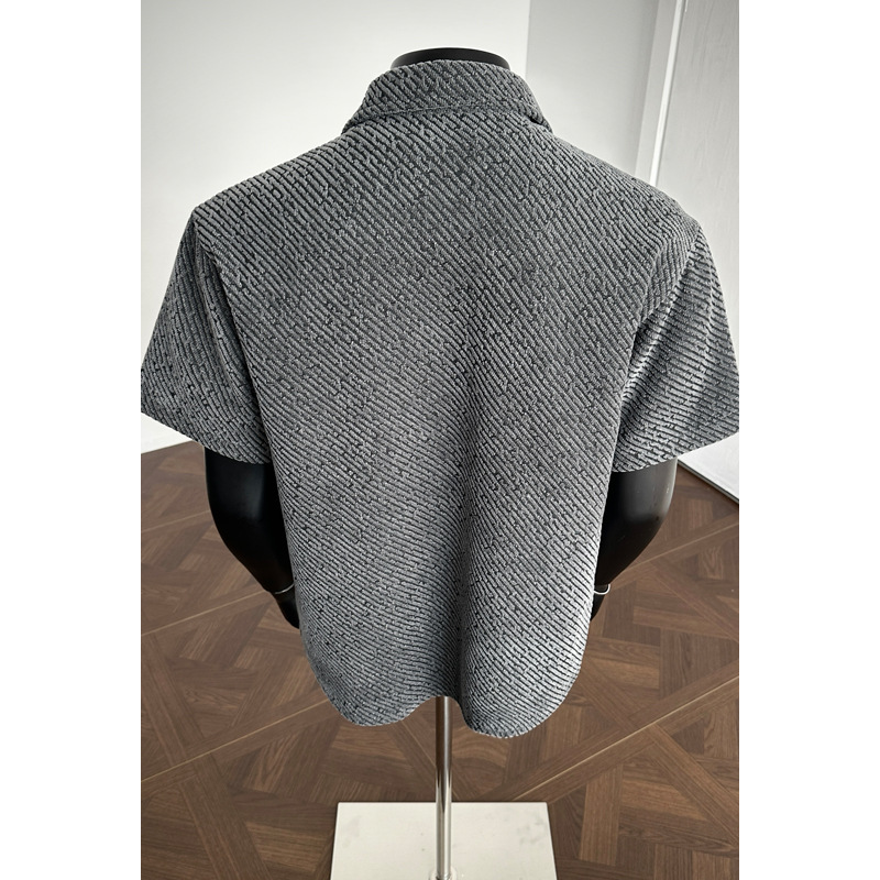 Oversize Casual Basic Shor-sleeve Shir, Unisex, Hong Kong Syle, Rendy, Loose And Versaile, Five-quarer Sleeve_voghion.com
