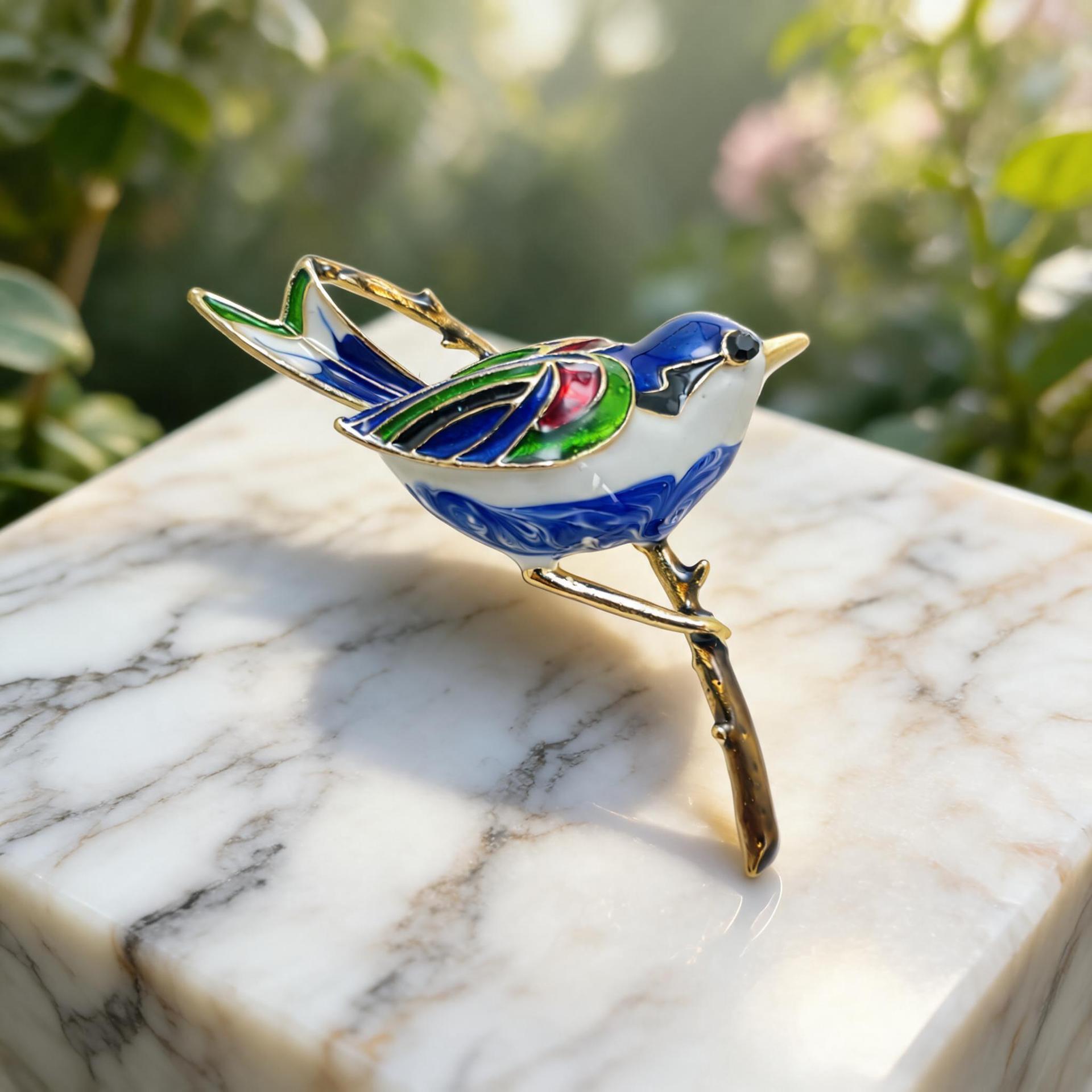 Chinese-style enamel magpie brooch, high-end mixed-color animal brooch accessory, cheongsam pin, direct supply for cross-border wholesale