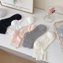 夏季镂空薄款透气吸汗女士袜子日系纯色中筒袜芭蕾风无骨网眼袜