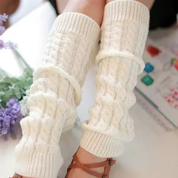 Cross-Border Amazon Thick Wool Leg Covers Korean Style Pile Socks Autumn and Winter Knitted Foot Covers Warm Twist Socks Women's Socks
