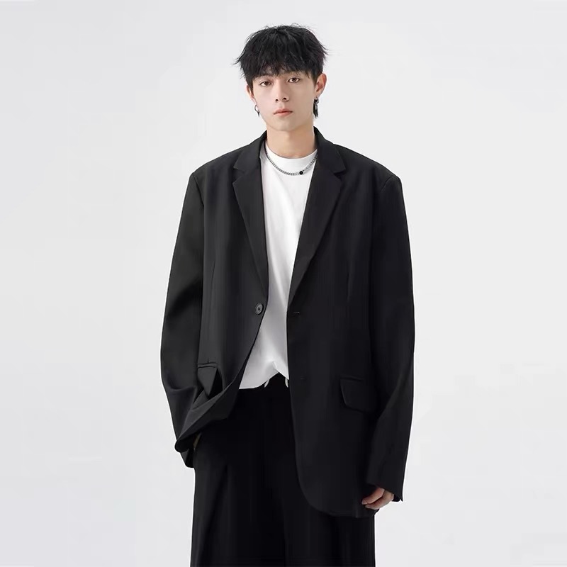 가을 새로운 트렌디 남성상의, 멋스럽고 루즈한 홍콩 스타일 정장 재킷, 남성 봄, 가을 다용도 캐주얼 정장