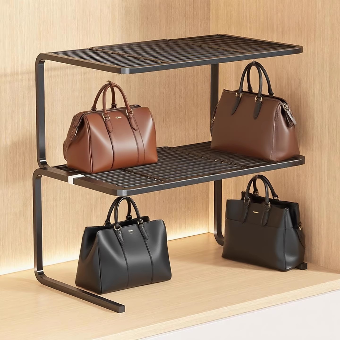 Bag Storage Artifact Storage Wardrobe Partition Rack for Bags Layered Bag Rack Organization Display Rack