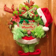 クロスボーダークリスマス緑毛怪グリーン奇長脚精霊人形置物クリスマス雰囲気装飾人形ストラップ