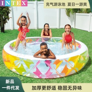 Intex Inflatable Pool, Water Play, Bathing Pool, Round Inflatable Swimming Pool, Kidsren's Home Family Swimming Pool